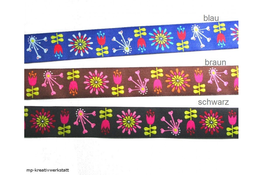 1m Webband "Blume"  25mm breit von I´m sew happy